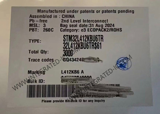 STM32L412KBU6TR माइक्रोकंट्रोलर MCU उच्च प्रदर्शन 32-बिट 80MHz ARM कॉर्टेक्स-एम 4 MCU