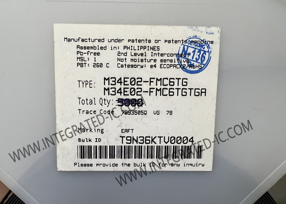 M34E02-FMC6TG मेमोरी IC चिप 2-Kbit SPD EEPROM मेमोरी DRAM मॉड्यूल के लिए