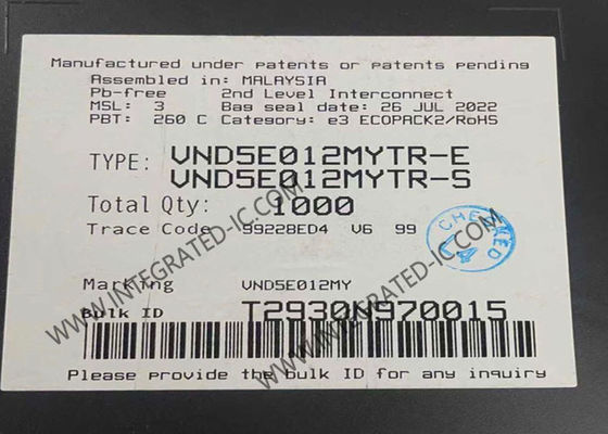 VND5E012MYTR इंटीग्रेटेड सर्किट चिप 52A डबल चैनल हाई-साइड ड्राइवर PowerSSO-36