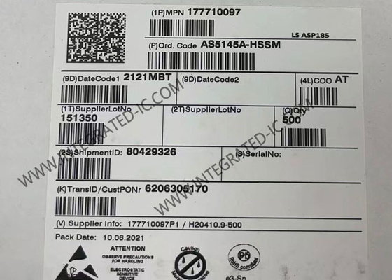 AS5145A-HSSM सेंसर आईसी 12-बिट प्रोग्राम करने योग्य चुंबकीय घूर्णी एन्कोडर SSOP-16