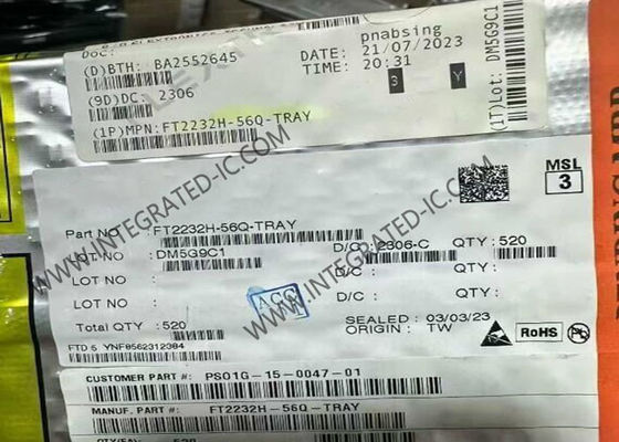 एकीकृत सर्किट चिप FT2232H-56Q 70mA डुअल हाई स्पीड यूएसबी नियंत्रक VQFN56