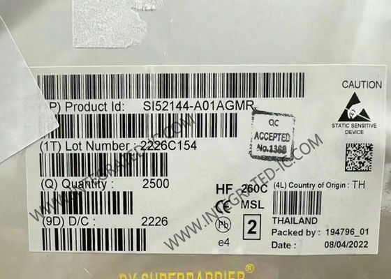 SI52144-A01AGMR Integrated Circuit Chip PCIe Clock Generator with 4 Output 100 MHz Max Frequency and 25 MHz Input