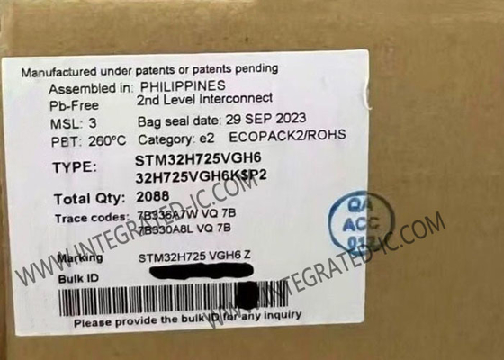 माइक्रोकंट्रोलर एमसीयू एसटीएम 32 एच 725 वीजीएच 6 एआरएम कॉर्टेक्स-एम 7 एमसीयू 564 केबी रैम के साथ