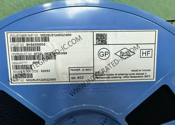 मेमोरी आईसी चिप MX25U51245GZ4I00 WDFN8 512Mbit सीरियल NOR फ्लैश मेमोरी चिप