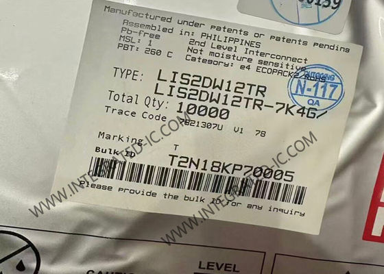 LIS2DW12TR सेंसर आईसी उच्च प्रदर्शन अल्ट्रालो-पावर 3-अक्ष त्वरक एलजीए-12