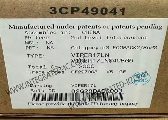 VIPER17LN एकीकृत सर्किट चिप ऑफ-लाइन कन्वर्टर 800 V रग्ड पावर सेक्शन 60 kHz स्विचिंग फ्रीक्वेंसी और स्टैंडबाय पावर < 30 mW के साथ