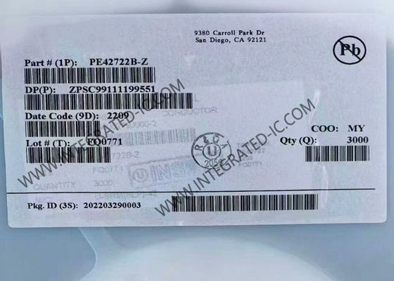 PE42722B-Z अल्ट्रासीएमओएस एसपीडीटी आरएफ स्विच आईसी वायरलेस कम्युनिकेशन मॉड्यूल 5 मेगाहर्ट्ज से 1.794 गीगाहर्ट्ज तक कम इंसर्शन लॉस और उच्च अलगाव के साथ