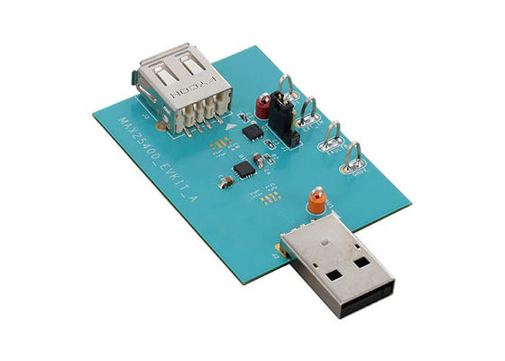 MAX25400EVKIT एम्बेडेड समाधान ऑटोमोटिव हाई-स्पीड USB 2.0 प्रोटेक्टर स्विच मूल्यांकन बोर्ड