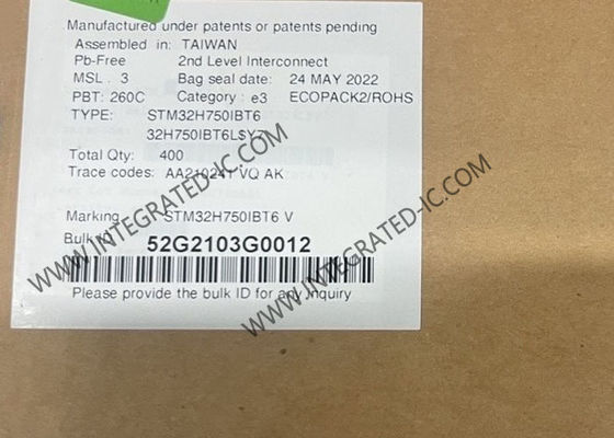 STM32H750IBT6 माइक्रो कंट्रोलर MCU, 480MHz स्पीड, 128KB फ़्लैश और 1.62V से 3.6V ऑपरेटिंग वोल्टेज के साथ