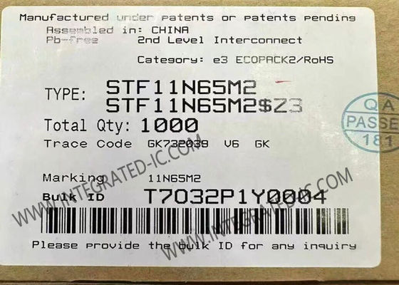 STF11N65M2 650V 7A 0.68Ω N-चैनल पावर MOSFET ट्रांजिस्टर MDmesh M2 टेक्नोलॉजी के साथ