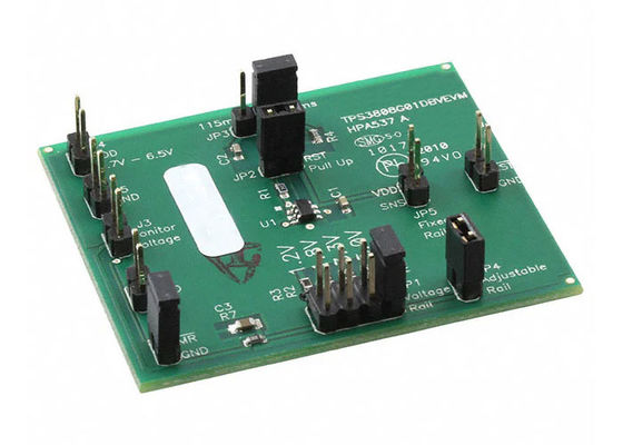 TPS3808G01DBVEVM एम्बेडेड समाधान अनुक्रमक पावर प्रबंधन मूल्यांकन बोर्ड