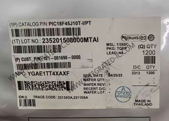 PIC18F45J10T-I/PT माइक्रो कंट्रोलर MCU 8-बिट 40MHz 32 kB प्रोग्राम मेमोरी के साथ