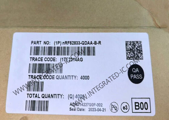 NRF52833-QDAA-B-R7 BT IC RF और वायरलेस ट्रांसीवर सरफेस माउंट