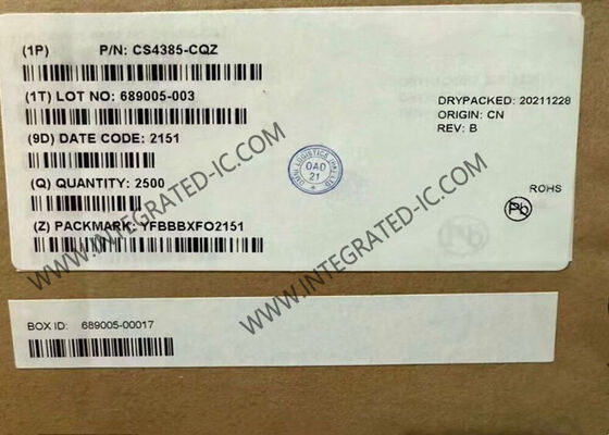 CS4385-CQZ 8-चैनल DAC कनवर्टर जिसमें 114dB डायनामिक रेंज और 192kHz सैंपलिंग दर LQFP48 इंटीग्रेटेड सर्किट चिप है