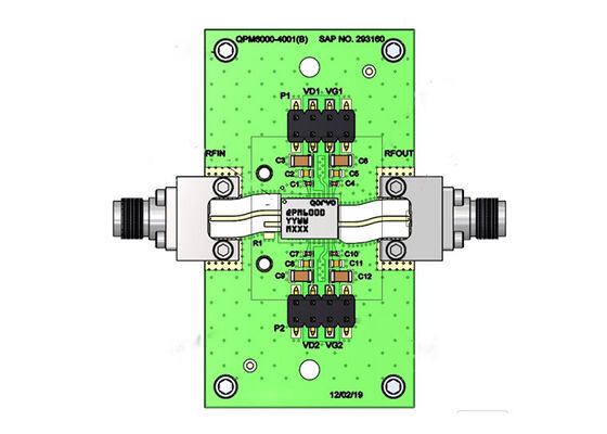 QPM6000EVB एम्बेडेड समाधान 8GHz से 14GHz X-बैंड डुअल चैनल लिमिटर मूल्यांकन बोर्ड