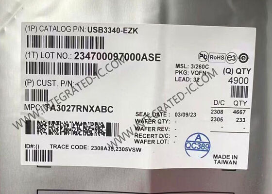 USB3340-EZK Integrated Circuit Chip 480Mb/s Hi-Speed USB 2.0 ULPI Transceiver in VQFN-32 Package