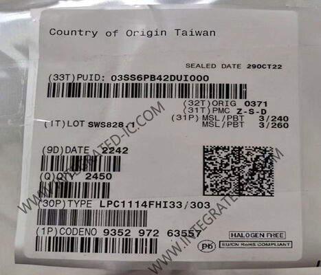 LPC1114FHI33 32-बिट ARM Cortex-M0 माइक्रो कंट्रोलर MCU, 50MHz गति और 32KB फ्लैश मेमोरी के साथ