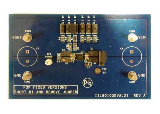 ISL80103EVAL2Z एम्बेडेड समाधान सिंगल चैनल लीनियर वोल्टेज रेगुलेटर मूल्यांकन बोर्ड