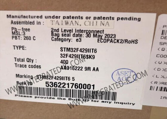 इंटीग्रेटेड सर्किट चिप STM32F429IIT6 माइक्रोकंट्रोलर IC 180MHz सिंगल कोर LQFP176