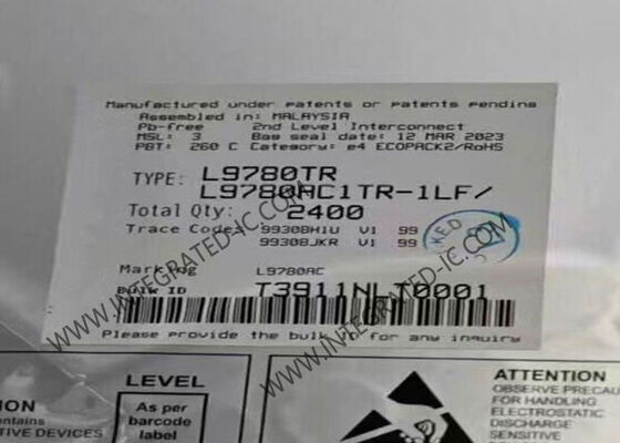 L9780TR सेंसर IC वाइड रेंज एयर फ्यूल सेंसर इंटरफेस LQFP-48 पैकेज में 4.9V ~ 5.1V आपूर्ति वोल्टेज के साथ