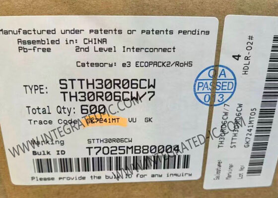 STTH30R06CW 600V 30A अल्ट्राफास्ट स्विचिंग हाई वोल्टेज रेक्टिफायर डायोड एकीकृत सर्किट चिप