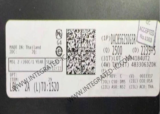 DAC8562SDGSR 16-बिट रिज़ॉल्यूशन कम बिजली की खपत दोहरी चैनल डिजिटल से एनालॉग कनवर्टर एकीकृत सर्किट चिप