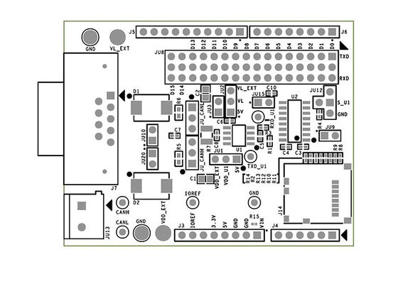 MAX13053AESHLD एम्बेडेड सॉल्यूशंस CANbus इंटरफेस Arduino प्लेटफार्म मूल्यांकन विस्तार बोर्ड