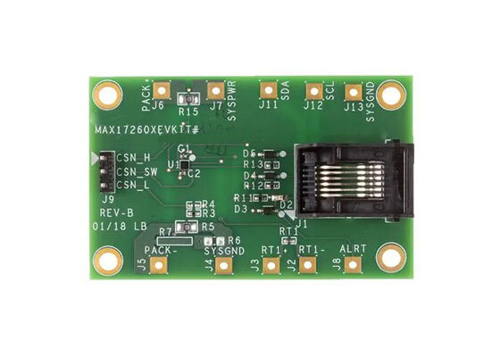 MAX17260GEVKIT एम्बेडेड सॉल्यूशंस 2.3V से 4.9V ईंधन गेज पावर मैनेजमेंट मूल्यांकन बोर्ड