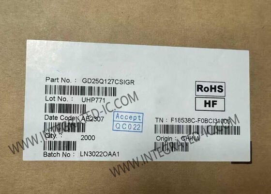 GD25Q127CSIGR 128M-बिट 104MHz क्वाड I/O मेमोरी IC चिप सीरियल फ्लैश NOR मेमोरी 8-SOIC