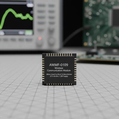 AWMF-0109 वायरलेस कम्युनिकेशन मॉड्यूल उच्च एकीकृत सिलिकॉन क्वाड का-बैंड Tx बीमफॉर्मर के साथ 27.5 से 30 GHz ऑपरेशन और QFN-48 पैकेज में 1.8 V आपूर्ति