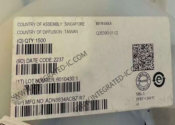 ADN8834ACBZ इंटीग्रेटेड सर्किट चिप 1.5A आउटपुट करंट TEC कंट्रोलर थर्मोइलेक्ट्रिक कूलर कंट्रोल के लिए 2.7V ~ 5.5V आपूर्ति वोल्टेज के साथ