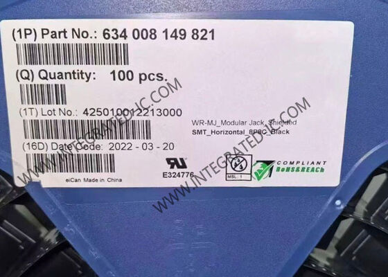 634008149821 शील्डेड आरजे45 कनेक्टर, गोल्ड कॉन्टैक्ट फिनिश और सरफेस माउंट 8P8C जैक मॉड्यूलर कनेक्टर के साथ
