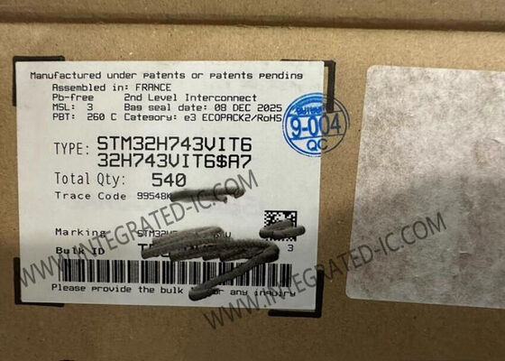 STM32H743VIT6 माइक्रोकंट्रोलर MCU 480MHz ARM कॉर्टेक्स M7, 1M x 8 RAM और 168 I/O पोर्ट के साथ