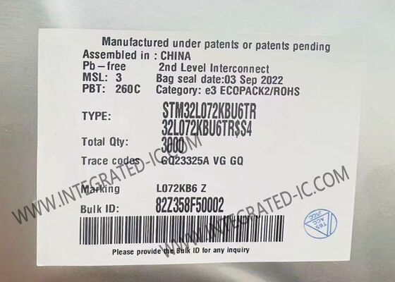 STM32L072KBU6TR माइक्रोकंट्रोलर MCU सिंगल-कोर 32MHz अल्ट्रा-लो-पावर आर्म Cortex-M0+ MCU