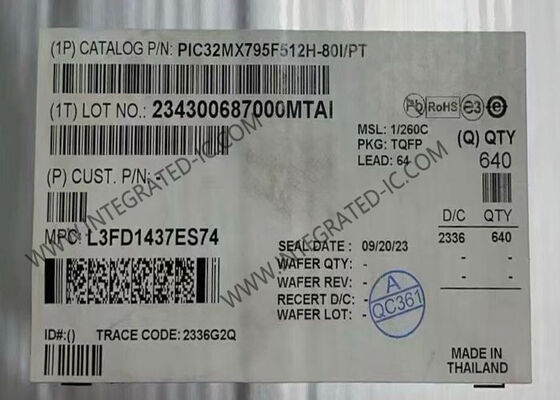 PIC32MX795F512H-80I/PT माइक्रोकंट्रोलर MCU 32-बिट 80MHz PIC32MX माइक्रोकंट्रोलर
