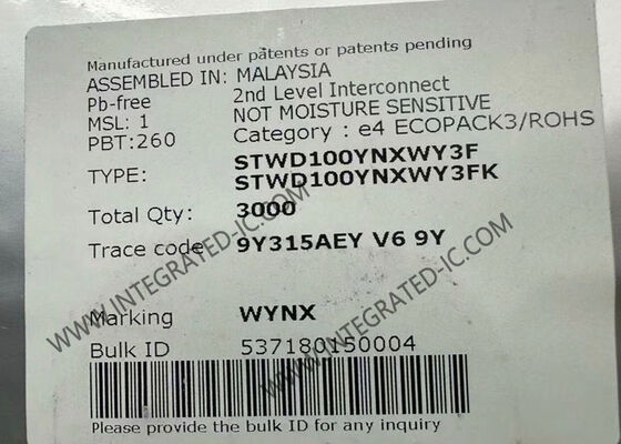 STWD100YNXWY3F ऑटोमोटिव क्वालिफाइड वॉचडॉग टाइमर सर्किट चिप कम बिजली की खपत 13 μA और विस्तृत तापमान रेंज -40 से +125 डिग्री सेल्सियस के साथ