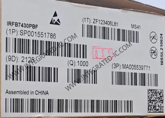 IRFB7430PBF 40V एन-चैनल पावर MOSFET 409A ड्रेन करंट और 375W डिसिपेशन के साथ