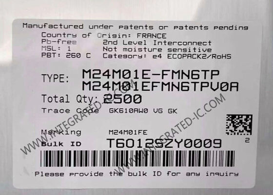 M24M01E-FMN6TP SOIC8 पैकेज में 1Mbit गैर-विलायक EEPROM मेमोरी आईसी चिप