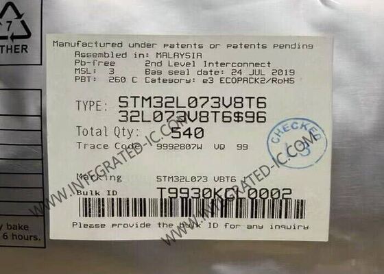 STM32L073V8T6 माइक्रोकंट्रोलर MCU अल्ट्रा-लो-पावर 32MHz आर्म कॉर्टेक्स-M0+ 64Kbyte फ्लैश मेमोरी के साथ