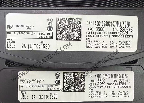 ADC102S021CIMMX एकीकृत सर्किट चिप 10-बिट 2-चैनल 200Ksps A/D कनवर्टर