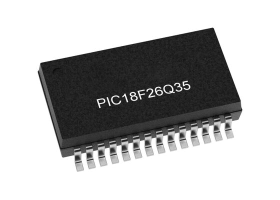 PIC18F26Q35-E/SS माइक्रोकंट्रोलर MCU 8-बिट 64MHz बहुमुखी MCU ऑटोमोटिव इलेक्ट्रॉनिक्स के लिए कॉन्फ़िगर करने योग्य तर्क के साथ