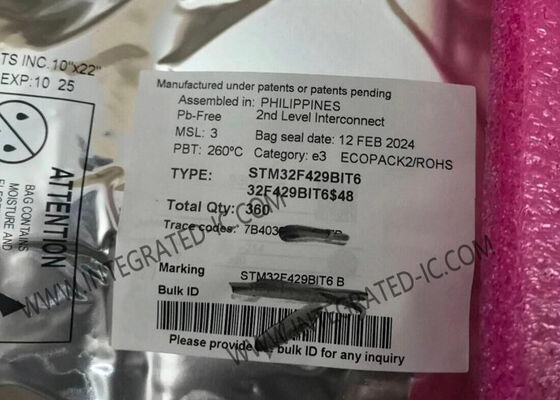 LQFP208 पैकेज में STM32F429BIT6 माइक्रोकंट्रोलर MCU 32बिट सिंगल कोर 180MHz
