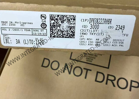 DP83822IRHBR ईथरनेट आईसी लो-पावर रोबस्ट 10/100-Mbps ईथरनेट PHY ट्रांसीवर 16KV ESD के साथ