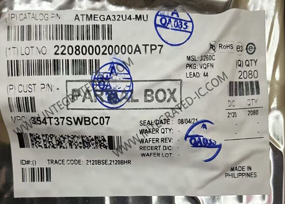 16MHz इंटीग्रेटेड सर्किट चिप ATMEGA32U4-MU 8Bit माइक्रोकंट्रोलर चिप 44VQFN IC चिप
