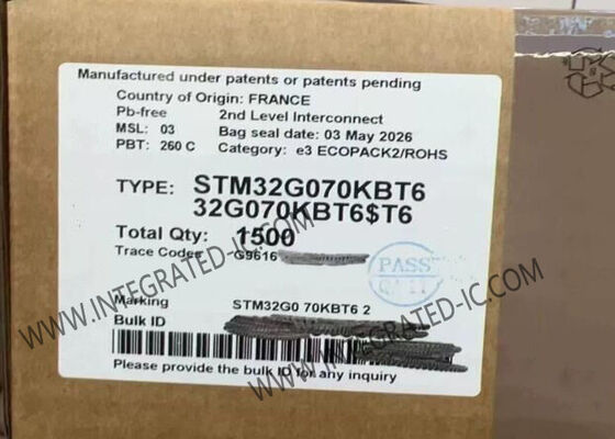 STM32G070KBT6 32-बिट सिंगल-कोर 64MHz 64KB माइक्रोकंट्रोलर IC 32-LQFP