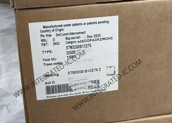 एंबेडेड माइक्रोकंट्रोलर MCU IC STM32G0B1CET6 512KB फ़्लैश सरफेस माउंट