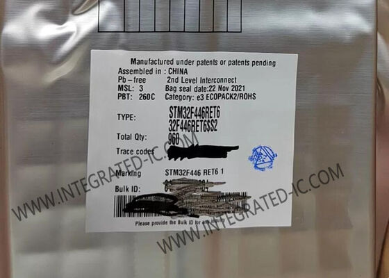 STM32F446RET6 माइक्रोकंट्रोलर MCU 180MHz 32-बिट ARM कॉर्टेक्स-M4 512 Kbyte फ्लैश मेमोरी के साथ