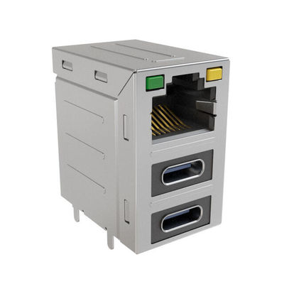 RJE36188334CH कनेक्टर्स मॉड्यूलर कनेक्टर्स 8पोजीशन कॉम्बो-स्टैक कनेक्टर्स