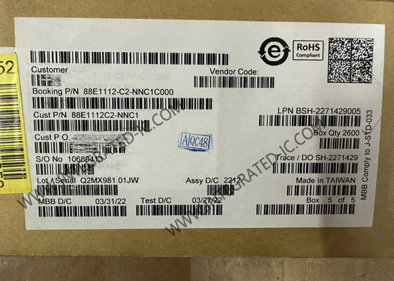 ईथरनेट आईसी 88E1112-C2-NNC1C000 एकीकृत 10/100/1000 गीगाबिट ईथरनेट ट्रांससीवर