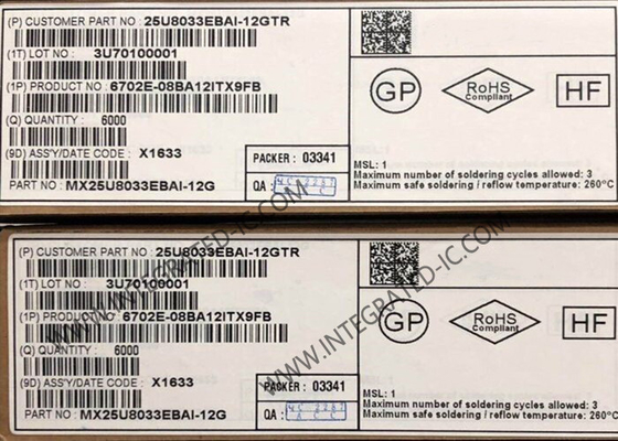MX25U8033EBAI-12G मेमोरी IC चिप 8Mbit CMOS MXSMIOTM NOR फ्लैश मेमोरी IC WLCSP-8